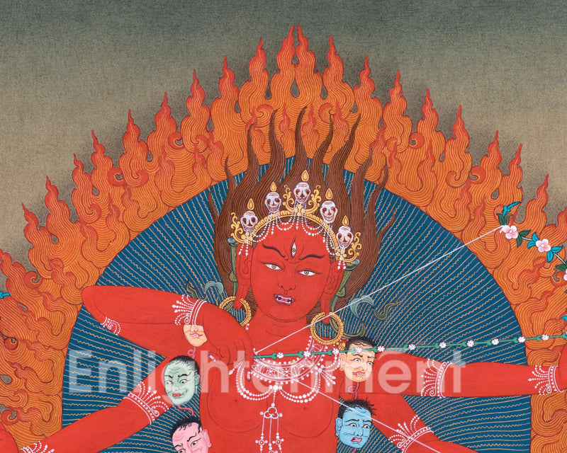 Kurukulla's Divine Presence in Thangka Art | Thangka for Empowered Living | Wall Art