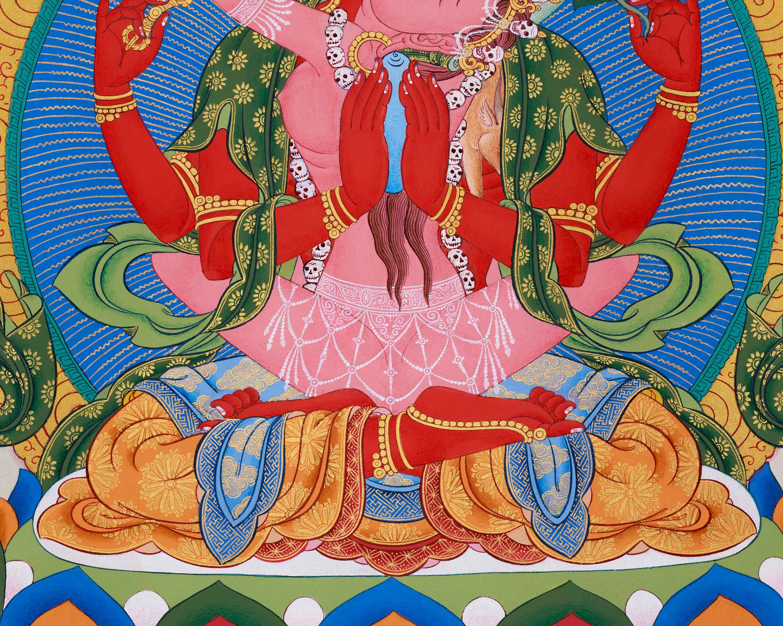 Tibetan Red Chenrezig Print | Gyalwa Gyatso | The Bodhisattva of Compassion