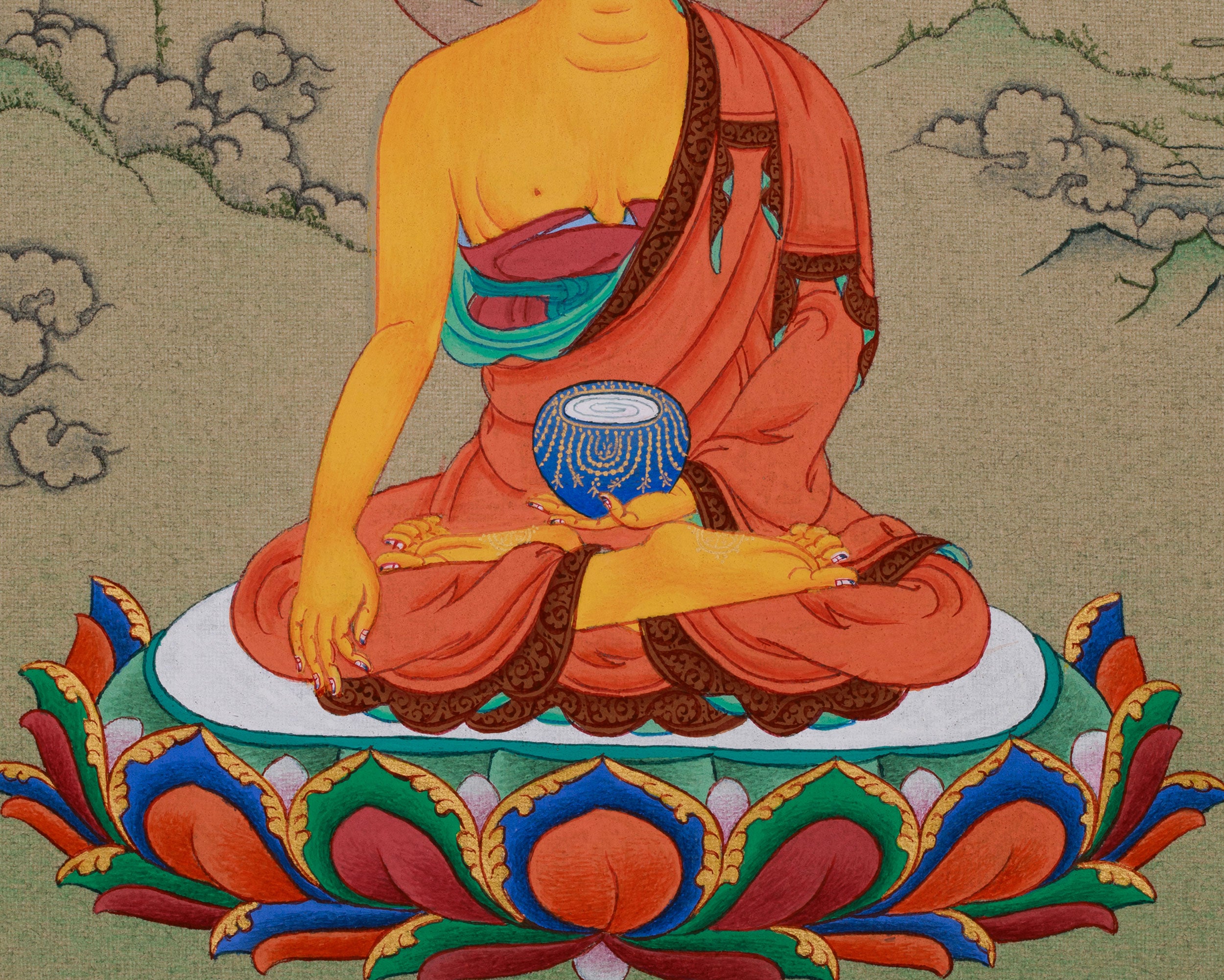Compact Buddha Shakyamuni Thangka | Buddha of Enlightenment