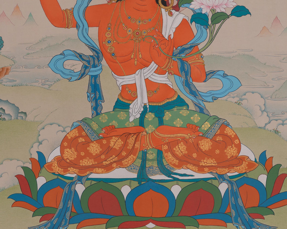 Manjushri Buddhist Artwork | Wisdom Deity | Bodhisattva of Knowledge and Clarity