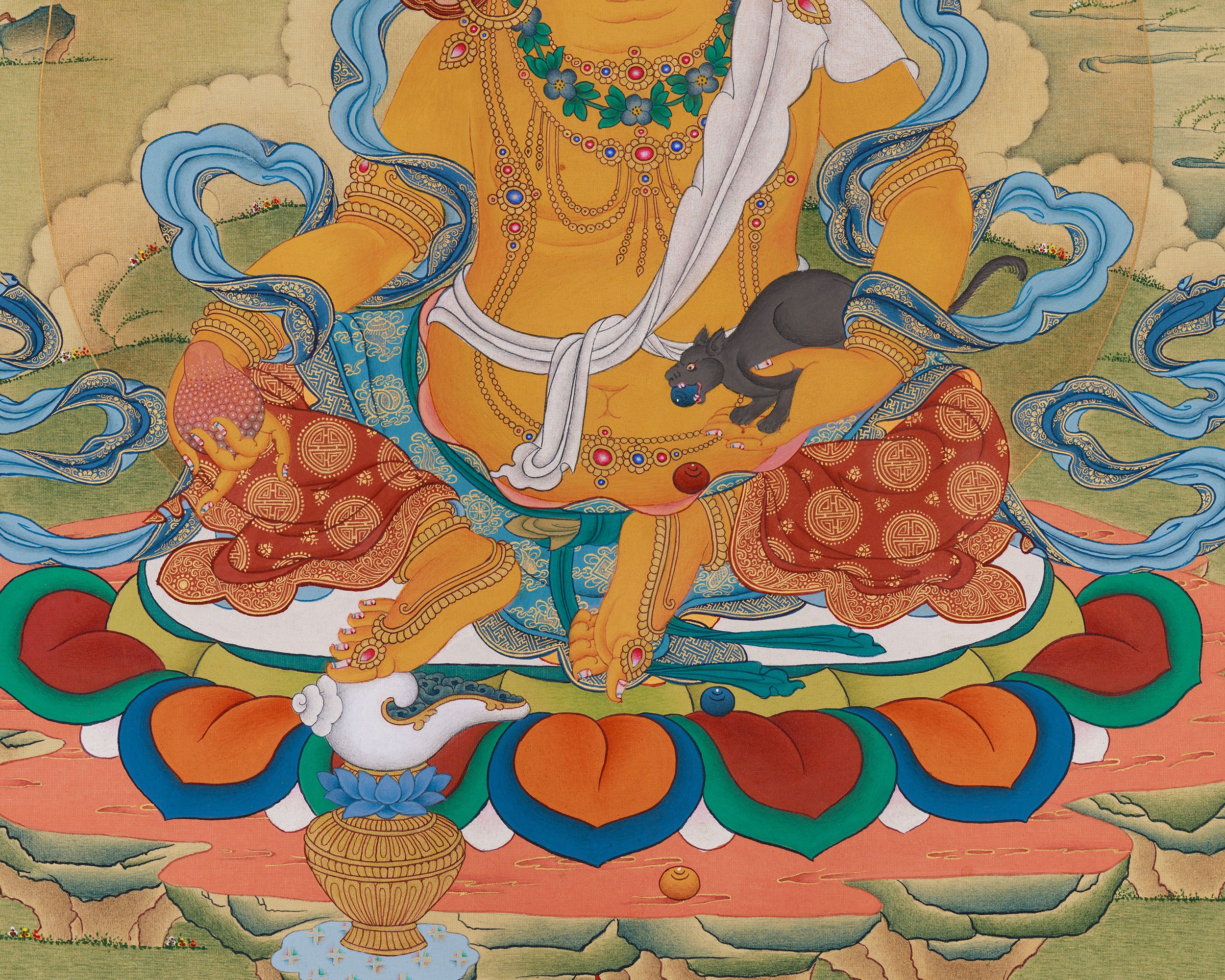 Wealth Deity, Dzambala Artwork | Buddhist Symbol of Prosperity