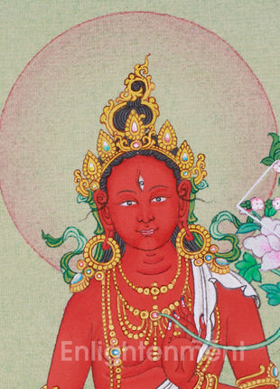 Detailed Red Tara Thangka | Stone Colors of Tibet