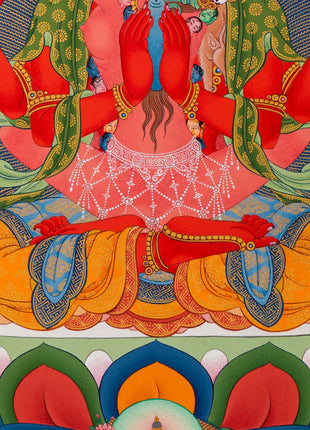 Gyalwa Gyasto Mandala | Chenresig with Vajravarahi Thangka