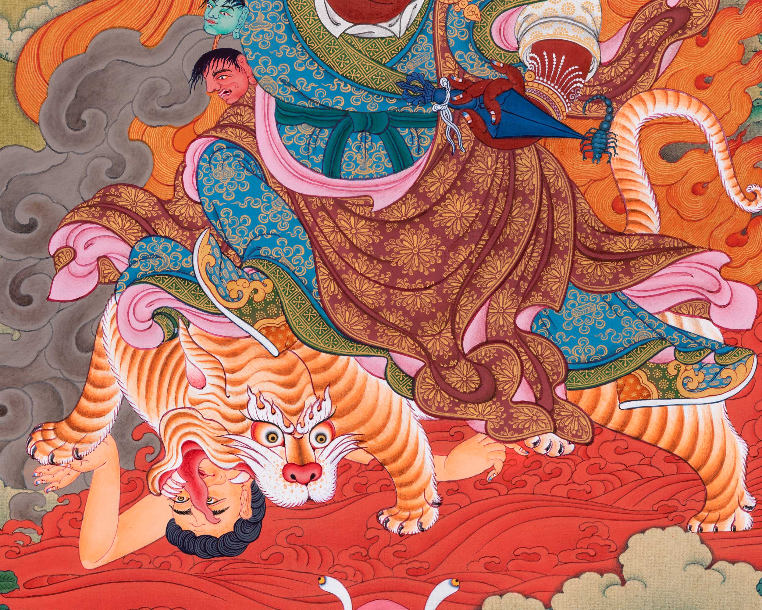 Dorje Drollo Thangka Print | The Thunderbolt Guardian | Digital Print Of Wrathful Compassion