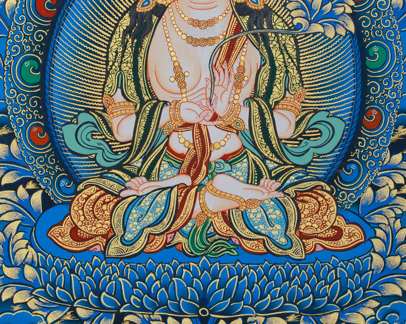 Jnanasattva Manjushri Thangka | A Sacred Tibetan Art of Wisdom & Enlightenment