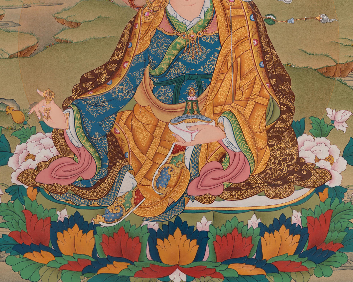 Guru Rinpoche Buddhist Painting | Padmasambhava Art | Hand-painted Thangka