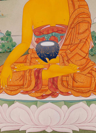 Siddhartha Gautama Digital Print Artwork | Buddha Shakyamuni on Canvas | Thangka Print for Spiritual Awakening