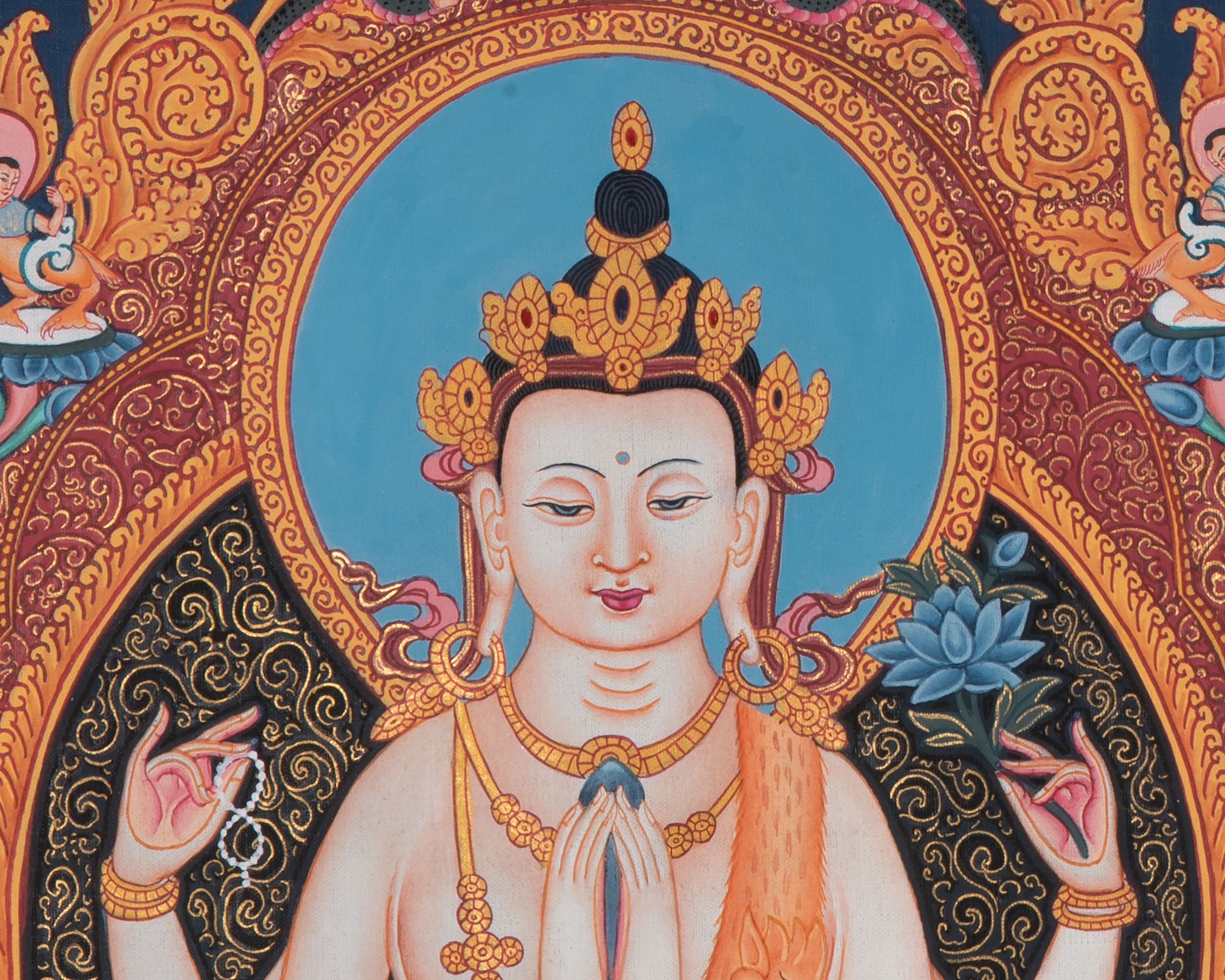 108 Chengrezig Thangka | Traditional Tibetan Art | Wall Decors