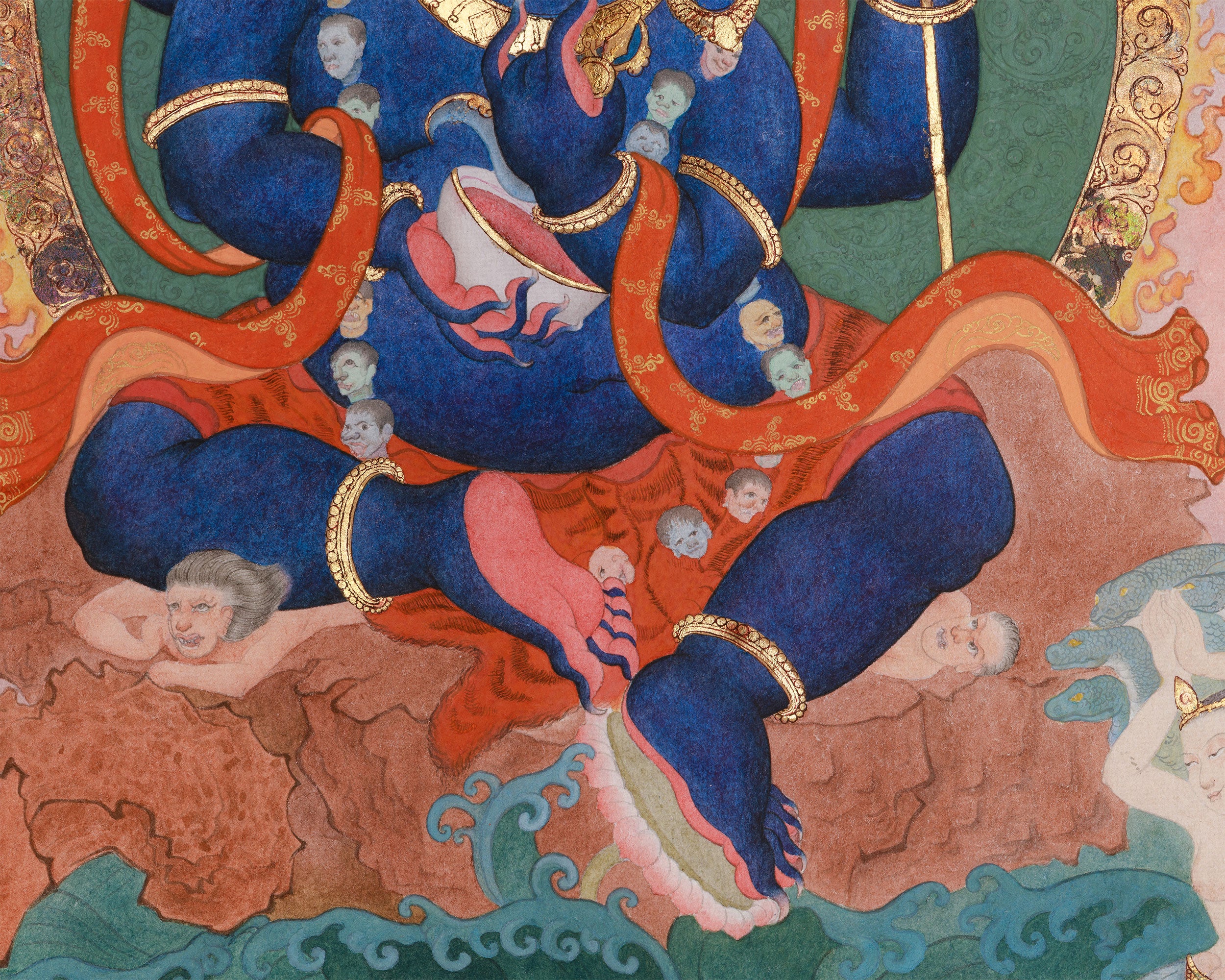 Chaturbhuja Mahakala Canvas Print | Wrathful Protector Deity