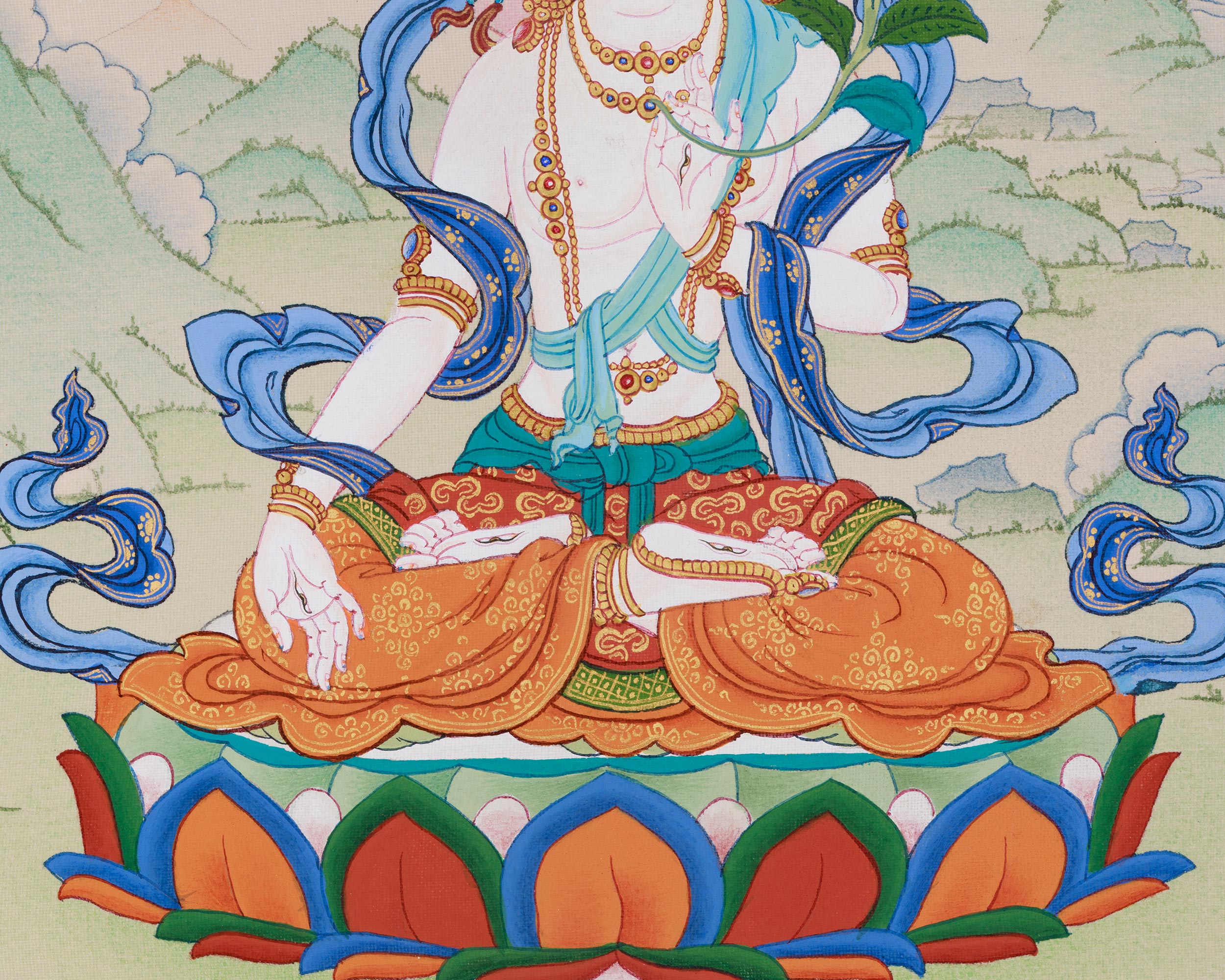 Divine White Tara Thangka | Goddess of Healing and Longevity