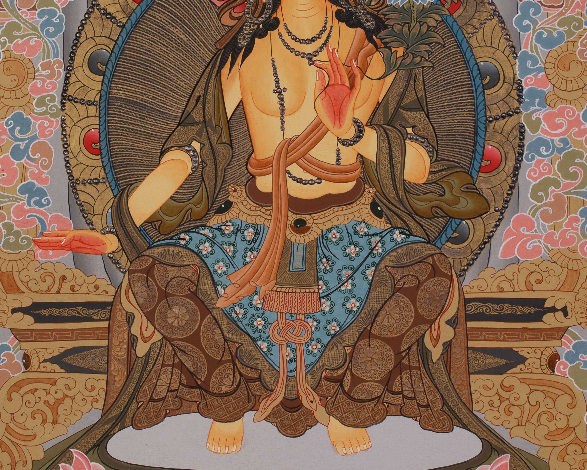 Tibetan Thangka Of Maitreya Buddha | Future Buddha