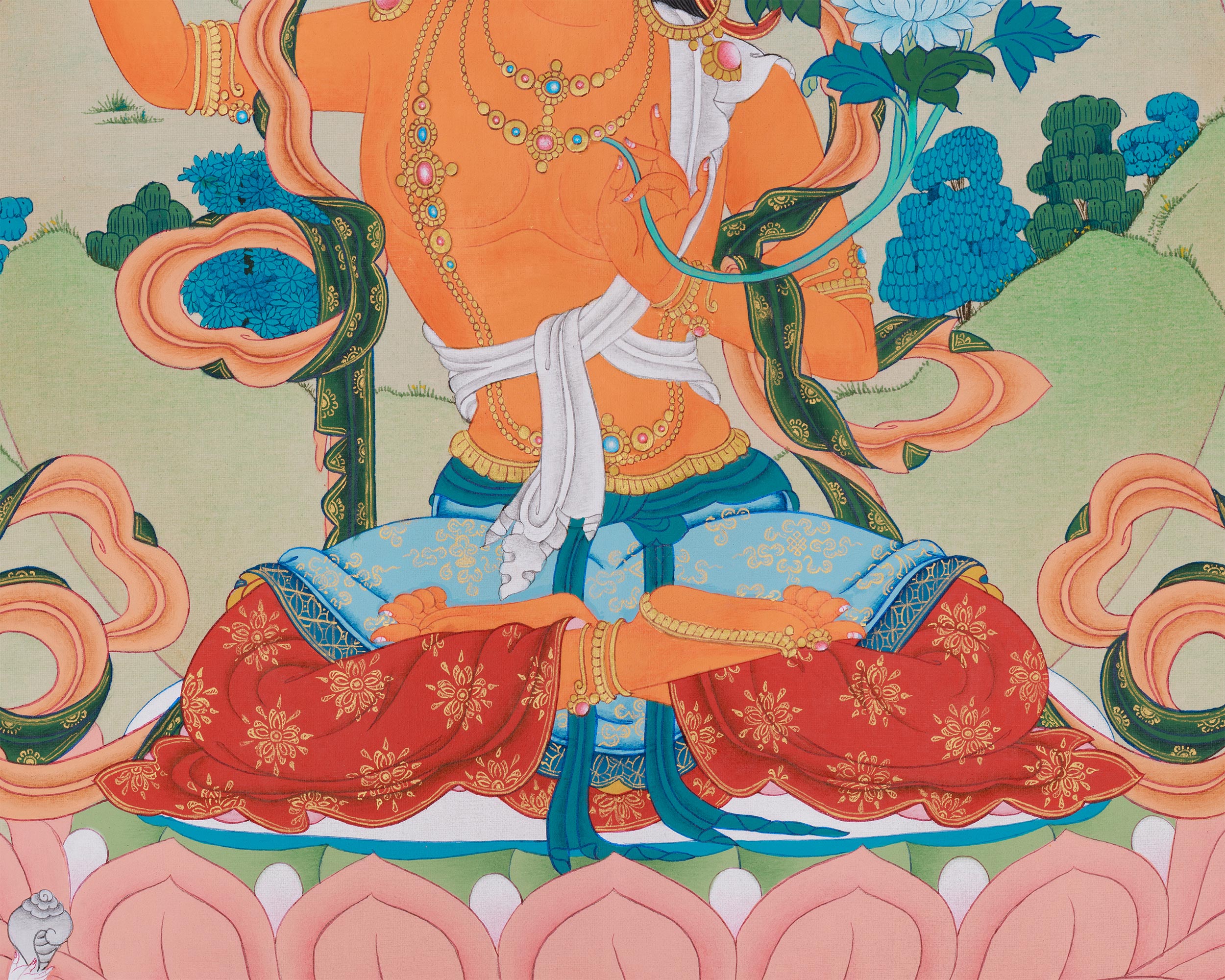Handmade Manjushri Artwork | Bodhisattva of Wisdom Who Cuts Through Ignorance