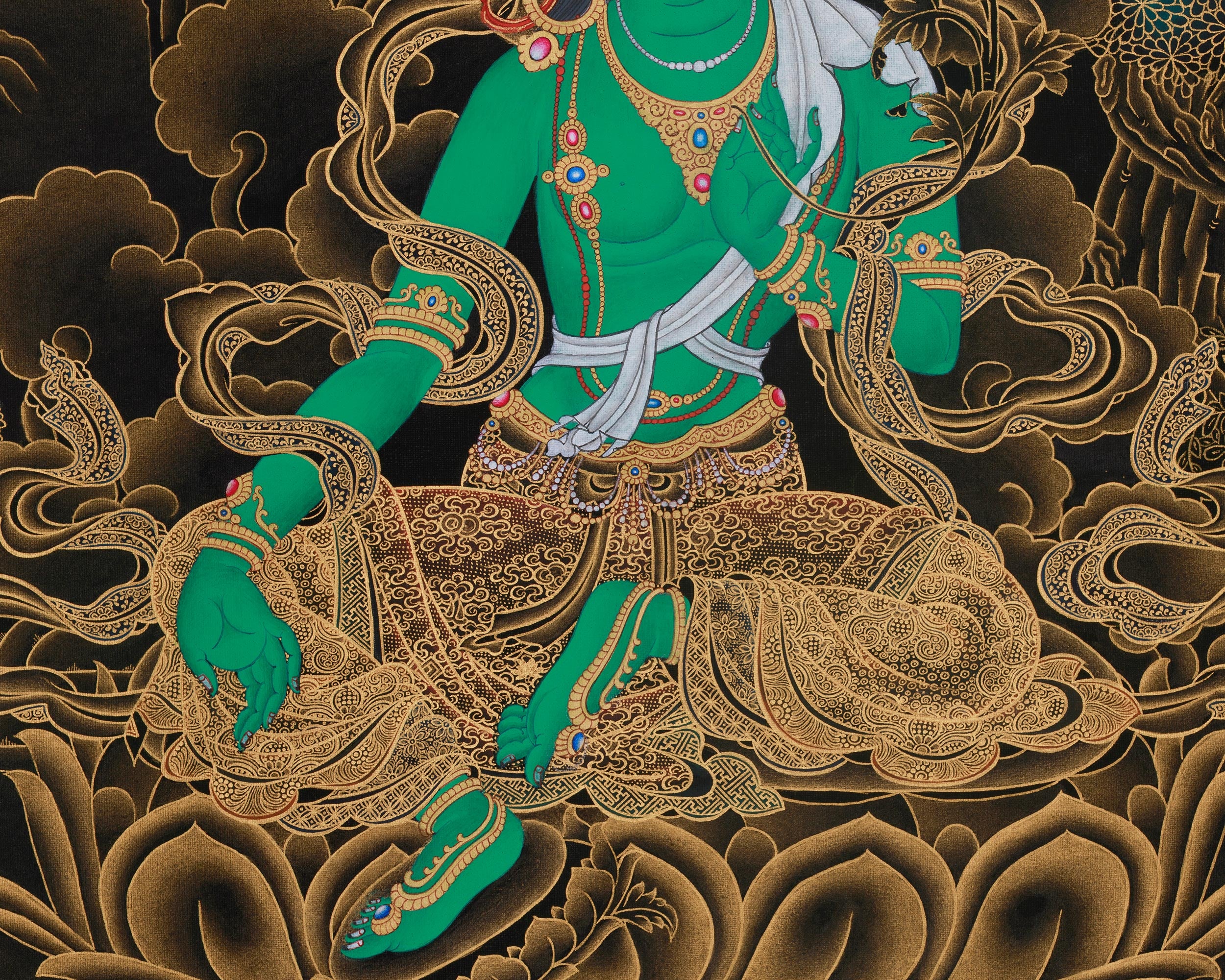 Green Tara Sacred Artwork | Meditation Deity | Healing Goddess