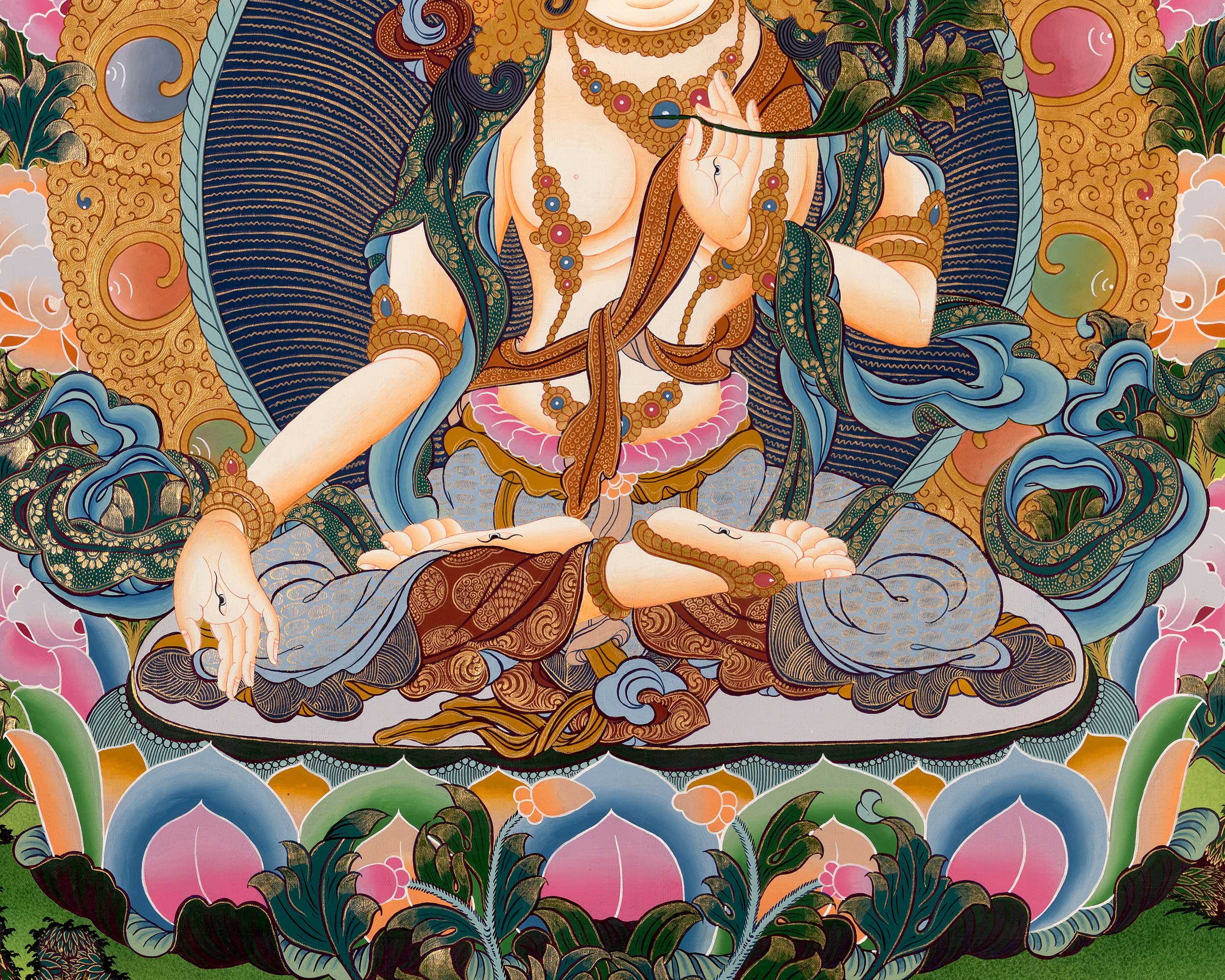 Tibetan Female Buddha White Tara | Embodiment of Purity, Compassion, and Peace