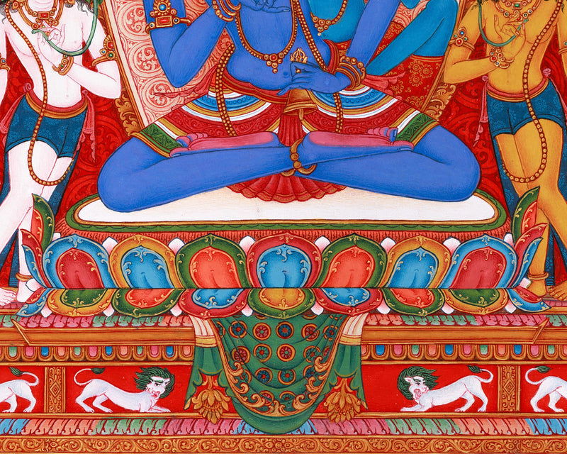 High Quality  Dorje Sempa Thangka Print | Traditional Yab-Yum Painting | Spiritual Journey with Sacred Union