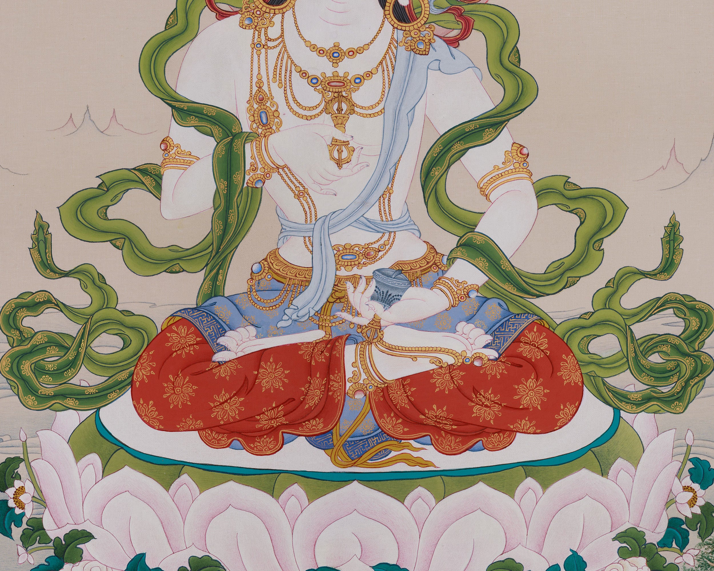 Vajrasattva Symbol of Purification Thangka | Dorje Sempa Artwork