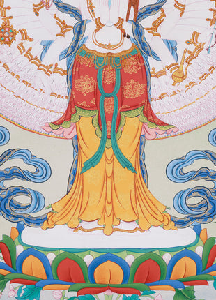 1000 Armed Chenrezig Bodhisattva Thangka | Divine Protection