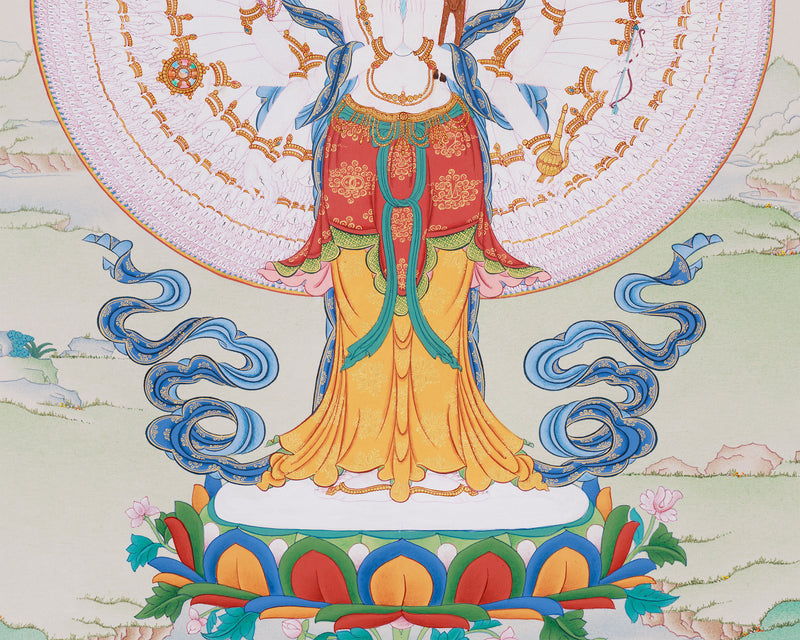 1000 Armed Chenrezig Bodhisattva Thangka | Divine Protection