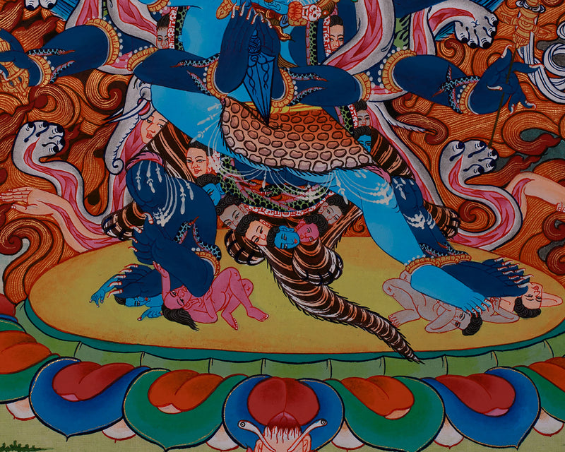 Vajrakilaya Yab Yum Thangka | Tantric Union of Power & Compassion