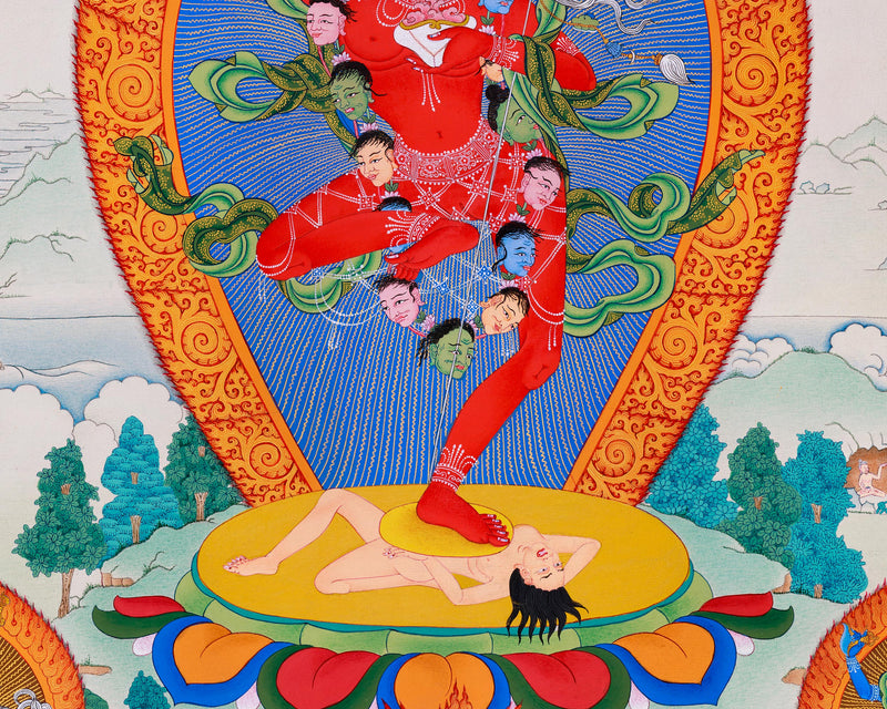 Dorje Phagmo with Four Dakini Thangka | Karma Kagyu Tradition | Exclusive Tibetan Painting