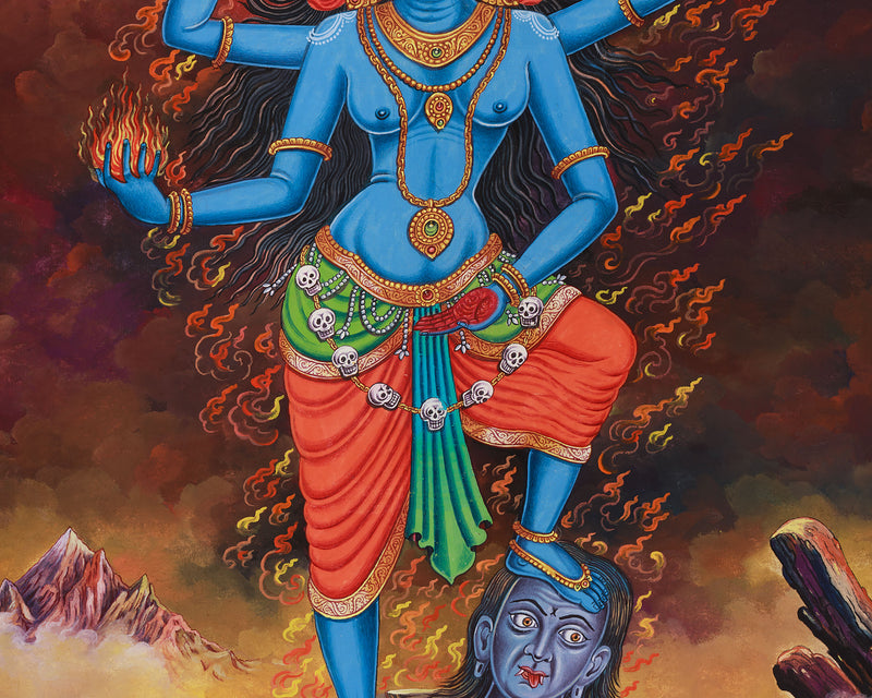 Goddess Kali Maa Thangka | The Fierce Divine Mother of Transformation