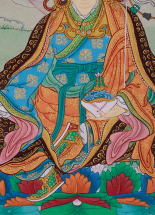 Lotus Born Buddha, Guru Rinpoche Thangka | Hand-Painted Padmasambhava Art
