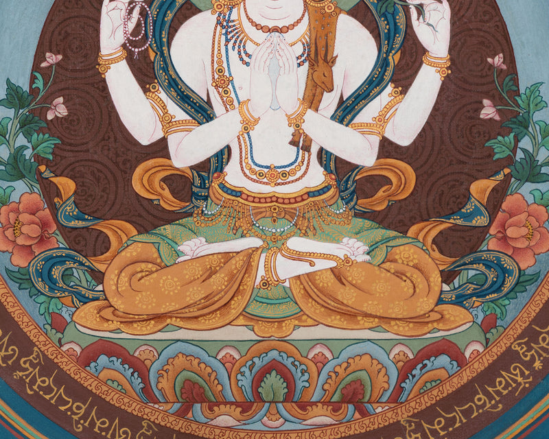 Chenresig Mantra-Mandala Thangka