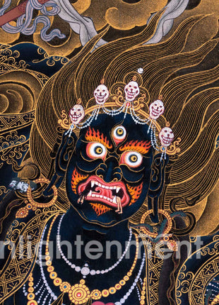 Palden Lhamo Kali Thangka Painting For Mindfulness | Sacred Mahakali Art for Daily Practice