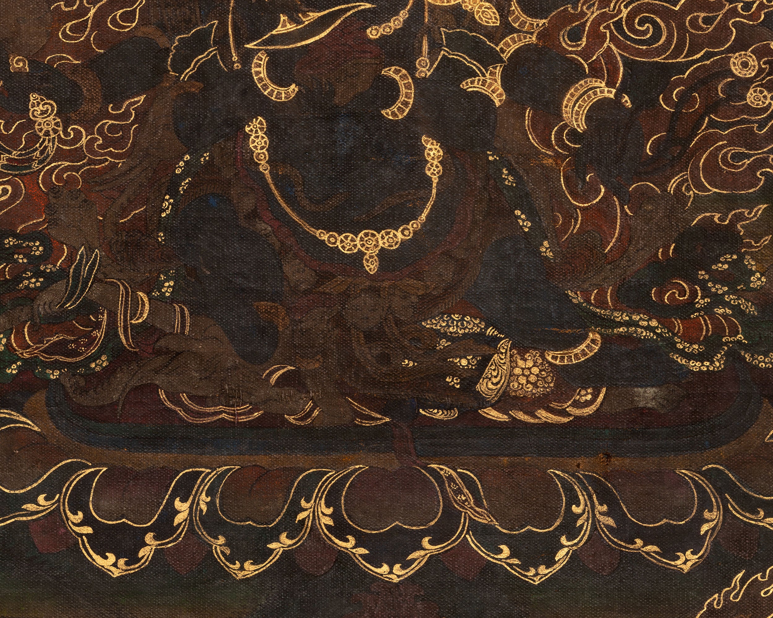 6-Armed Dharmapala Mahakala | Vintage Tibetan Thangka Painting