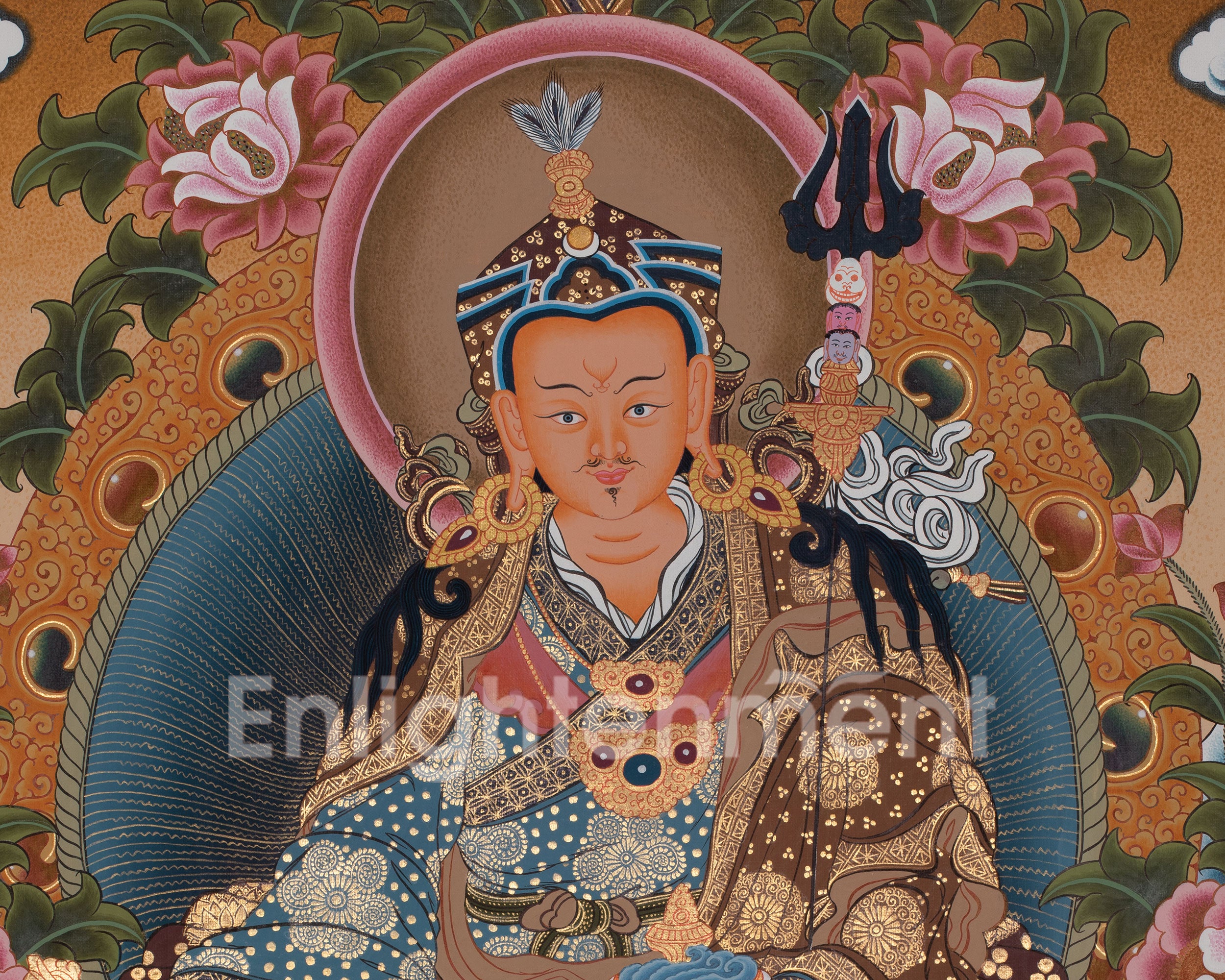 Traditional Guru Rinpoche Painting | Lotus-Born Master and Tantric Guru