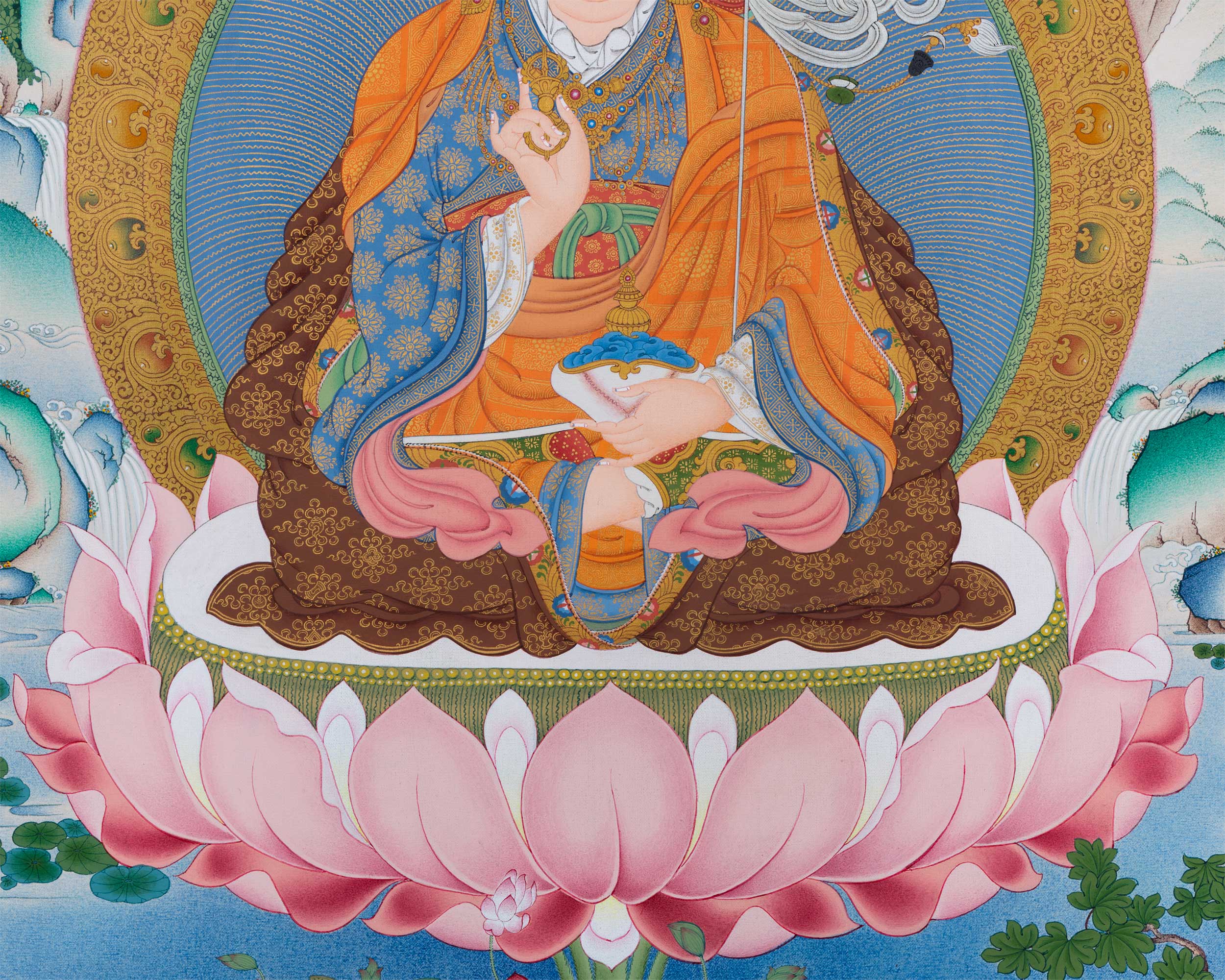 Traditional Padmasambhava Thangka Print | Art Of The Lotus Born Master | Guru Rinpoche Digital Print