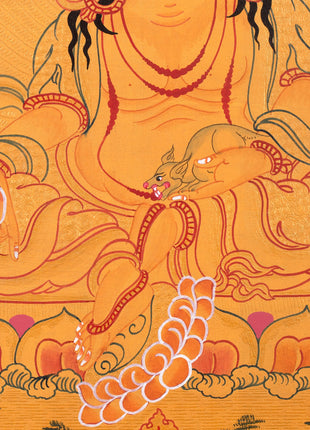 Dzambhala, The Deity of Abundance | Buddhist Wealth Deity Thangka