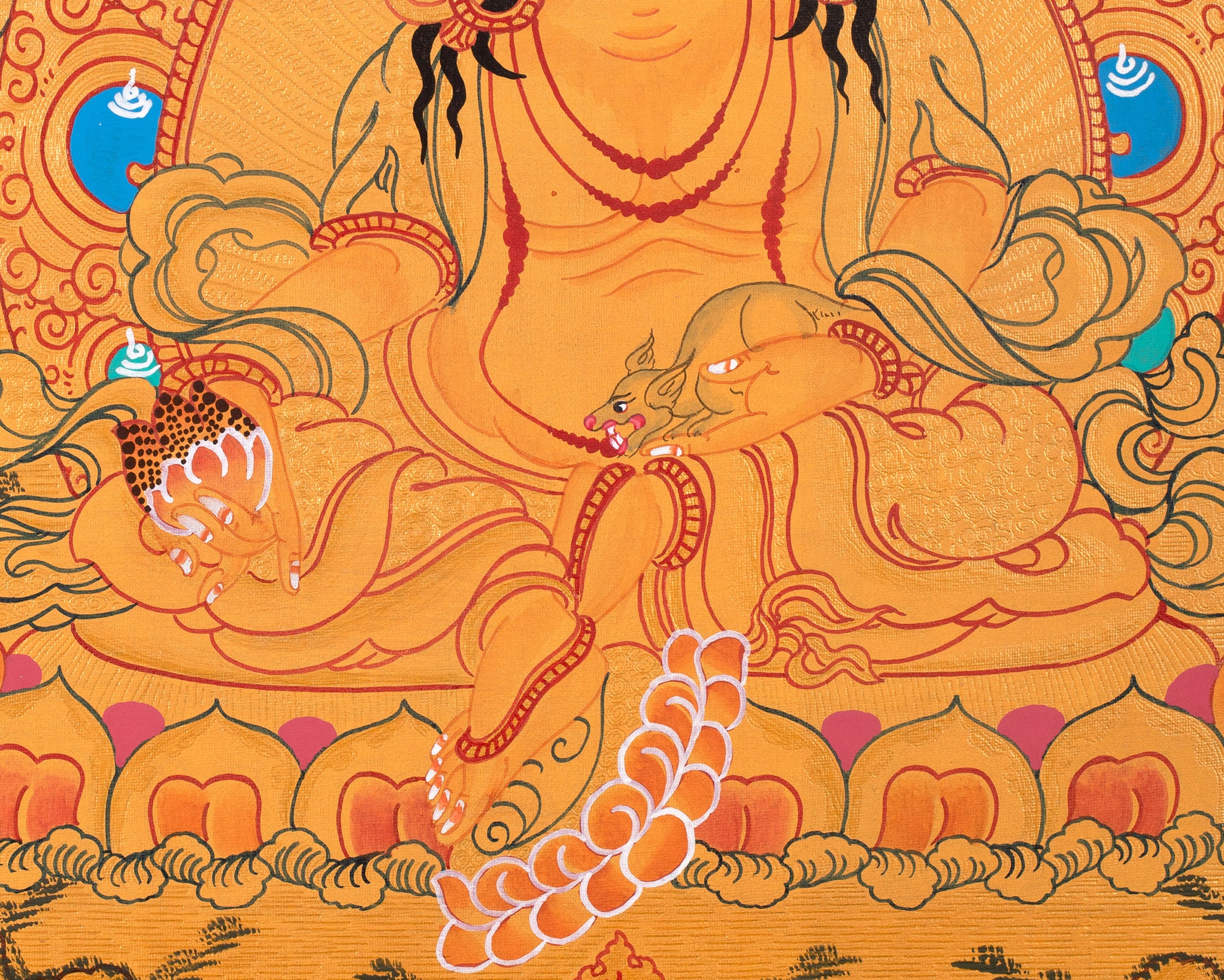 Dzambhala, The Deity of Abundance | Buddhist Wealth Deity Thangka