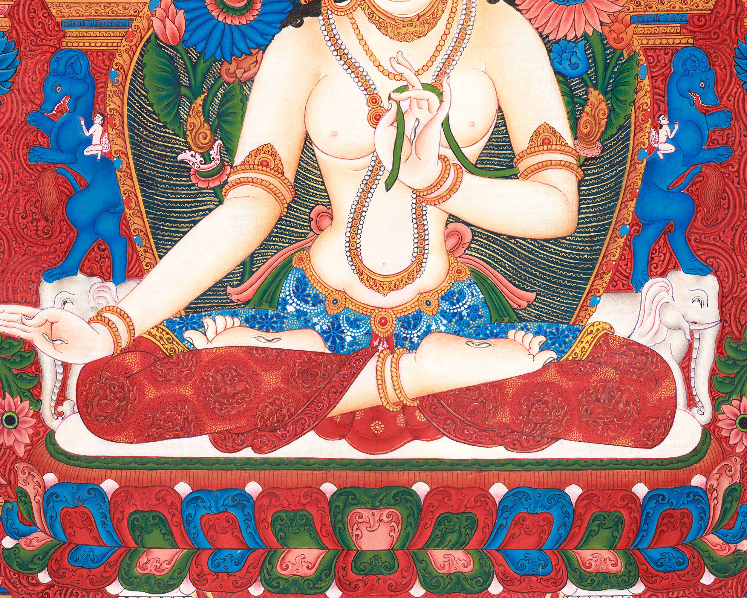 Healing Mother Tara, White Dolma Painting | A Masterpiece of Paubha Art