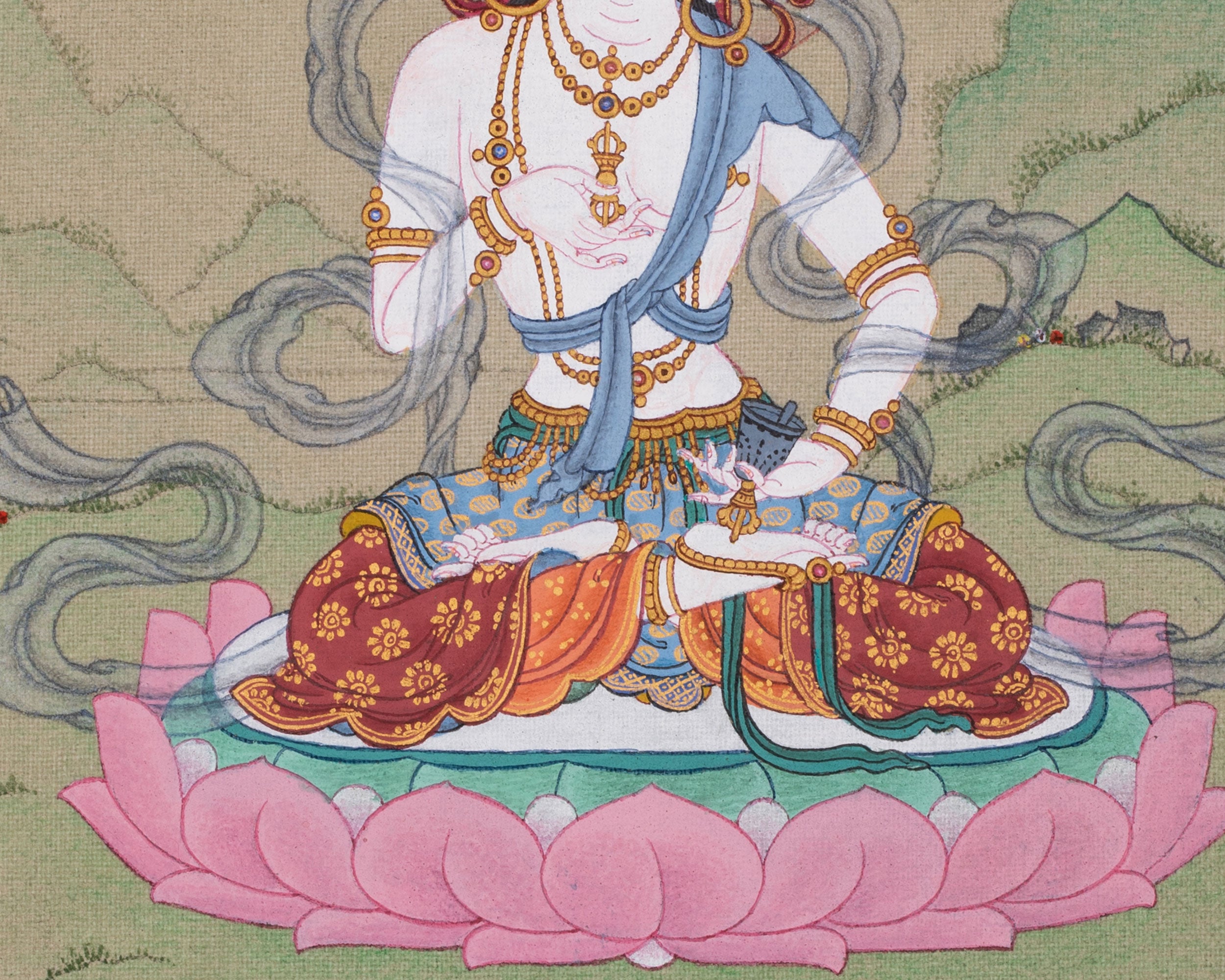 Vajrasattva, Deity of Purification  | Thangka for Spiritual Transformation