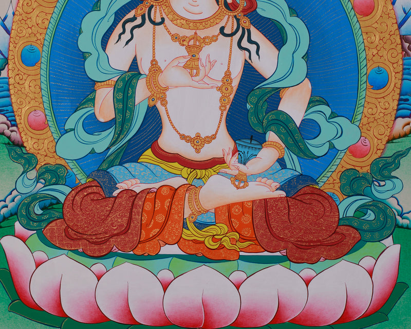 Vajrasattva (Dorje Sempa) Thangka | Purification and Spiritual Transformation