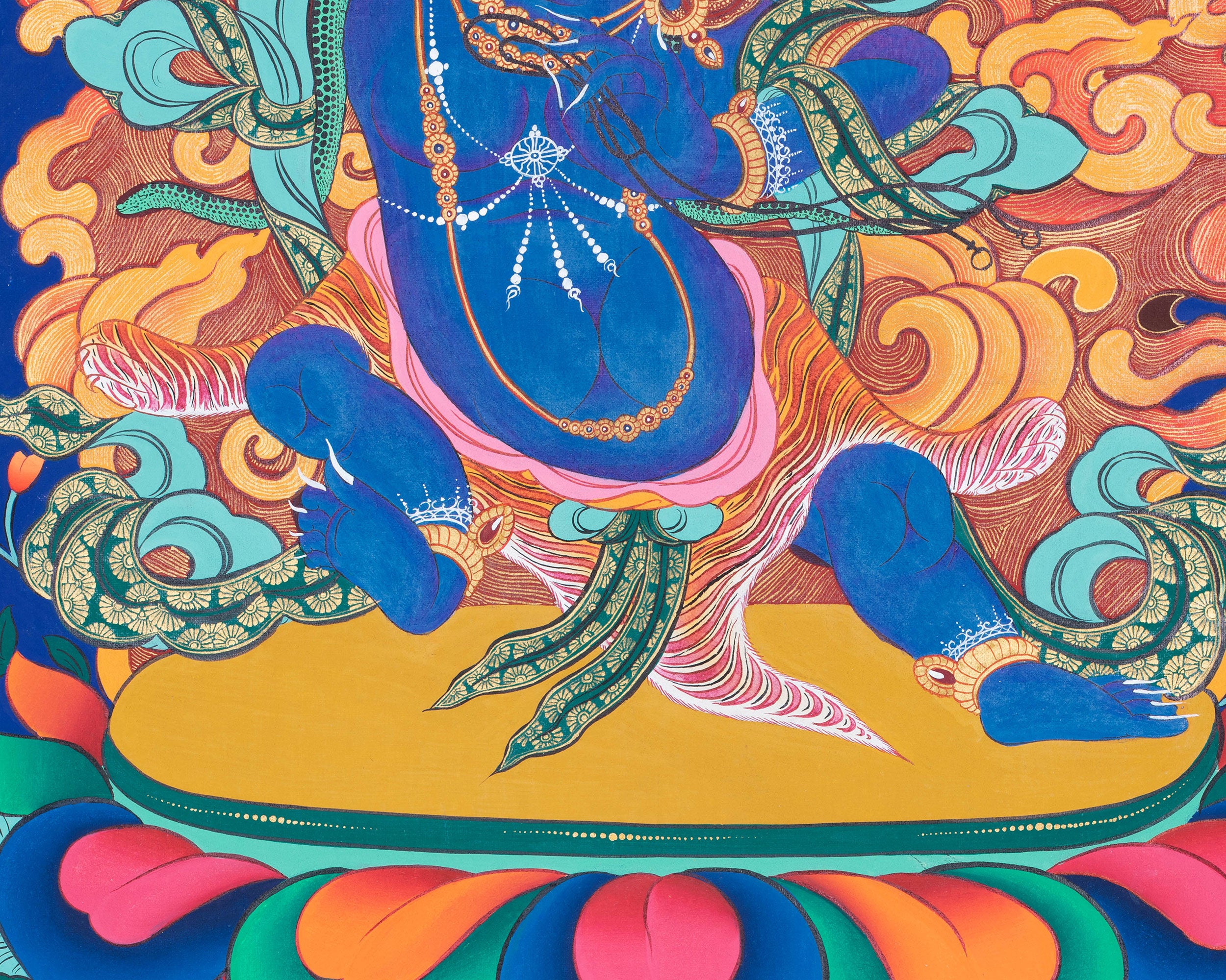 Tibtetan Wrathful Deity | Vajrapani Thangka for Protection and Transformation