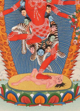 Hand-Painted Himalayan Thangka For Kurukulla Mantra Pratice | Traditional Tibetan Dakini Art