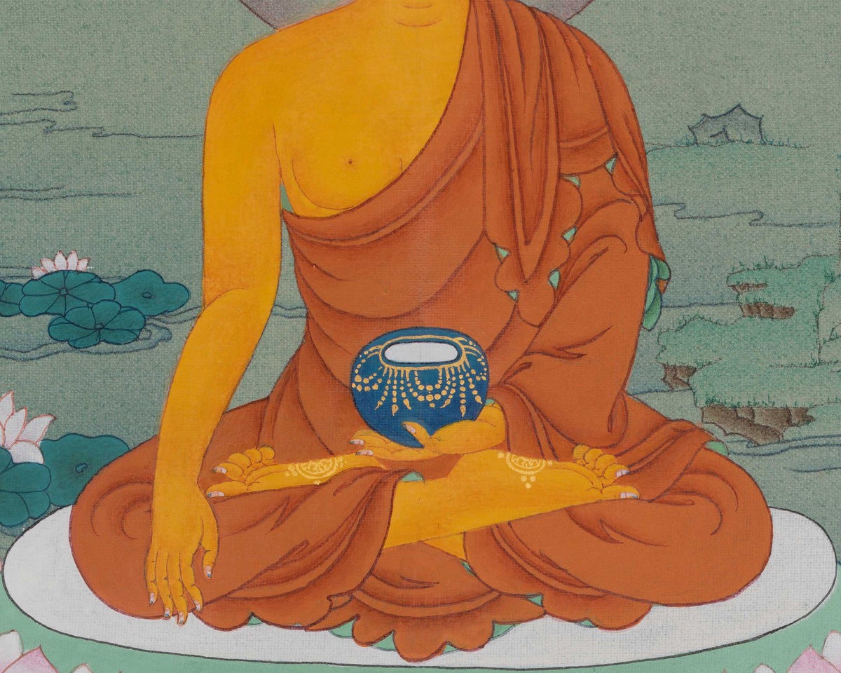 Shakyamuni Buddha Enlightened Teacher Thangka | Spiritual Awakening