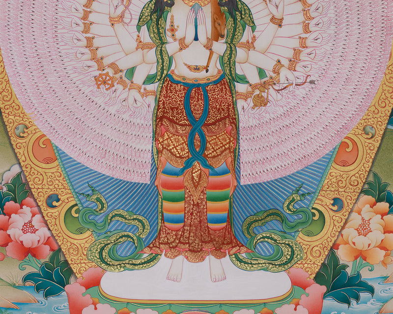 1000-Armed Chenrezig Bodhisattva Canvas Art | Giclee Print of Compassionate Avalokiteshvara