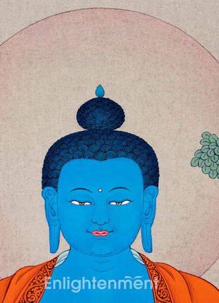 The Blue Buddha, God of Medicine Thangka | Medicine Buddha | Tibetan Helaing Deity