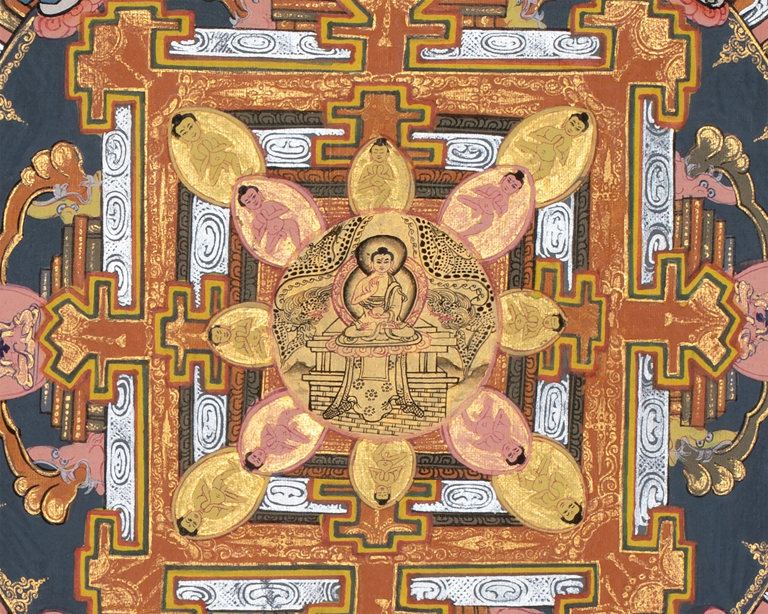 Vintage Tibetan Buddha Mandala Thangka | Buddhist Artwork