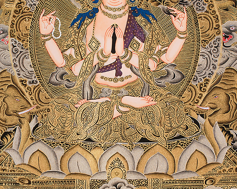 Rig Sum Gonpo | The Triad of Bodhisattvas Avalokiteshvara, Manjushri, and Vajrapani