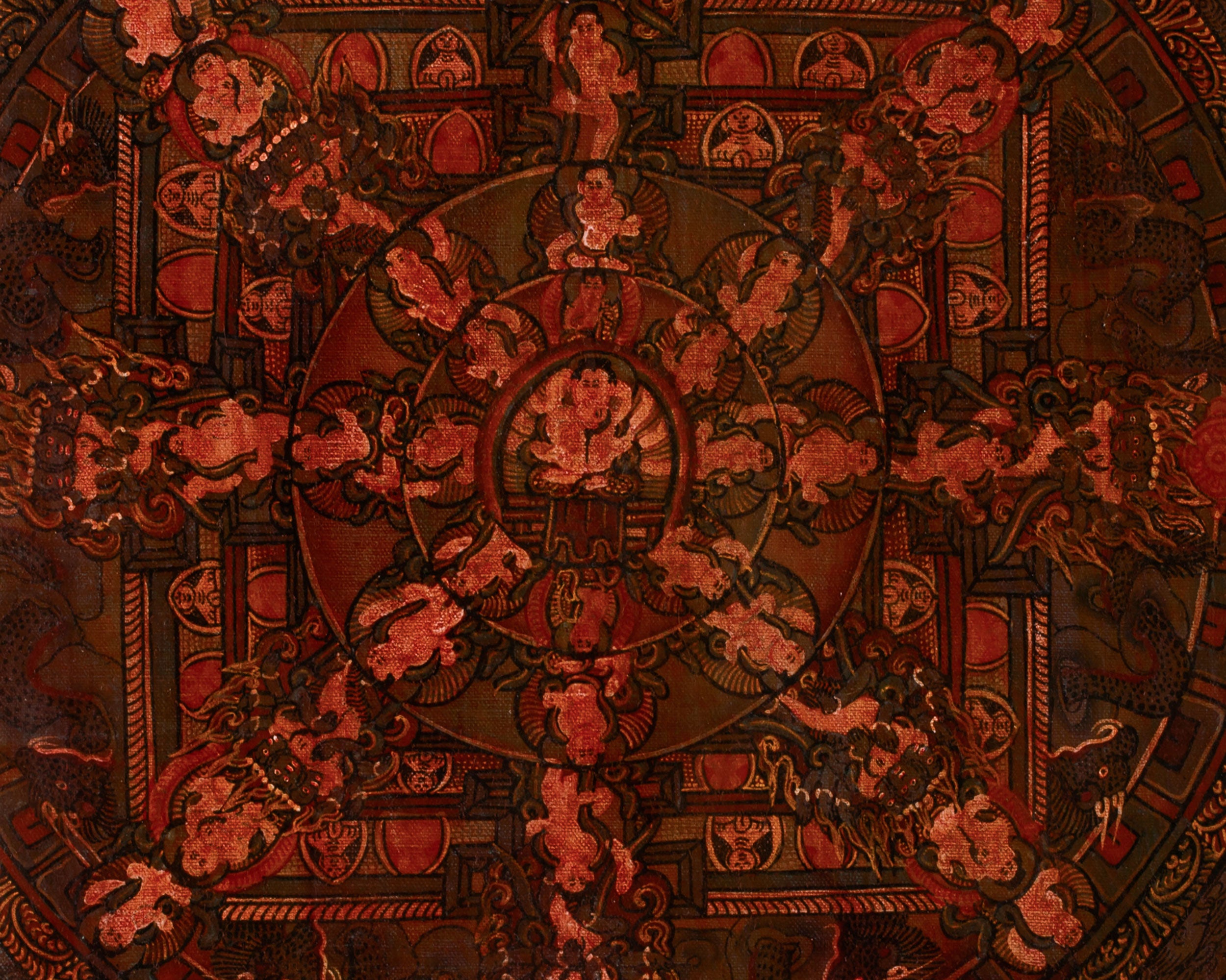 Vintage Mandala Thangka | Bodhisattva Mandala Painting