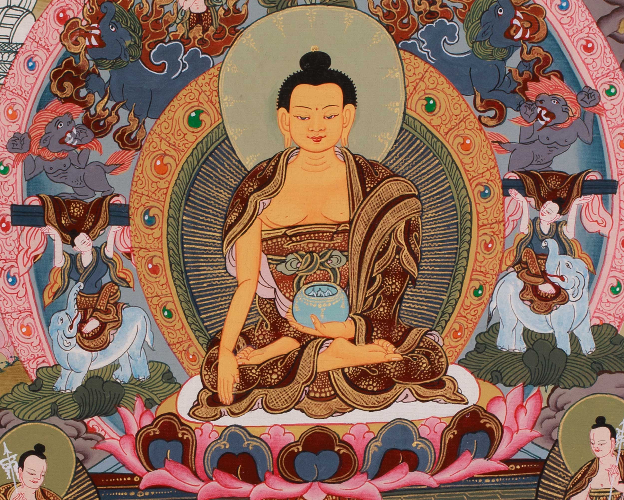 Buddha Life Story Thangka | Buddha of Enlightenment