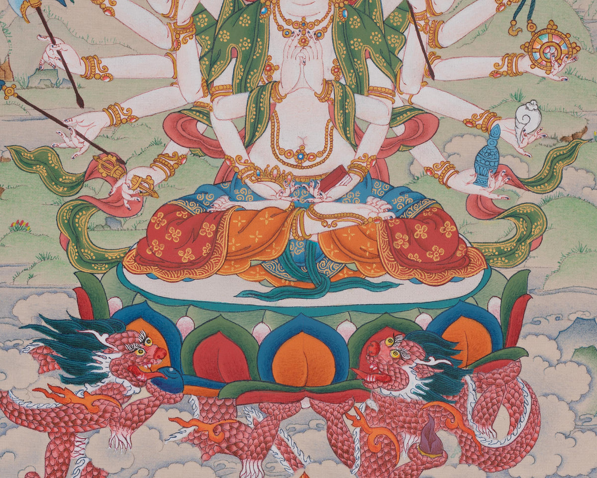 Cundi Buddhist Art | Sacred Tibetan Thangka of Wisdom and Purification
