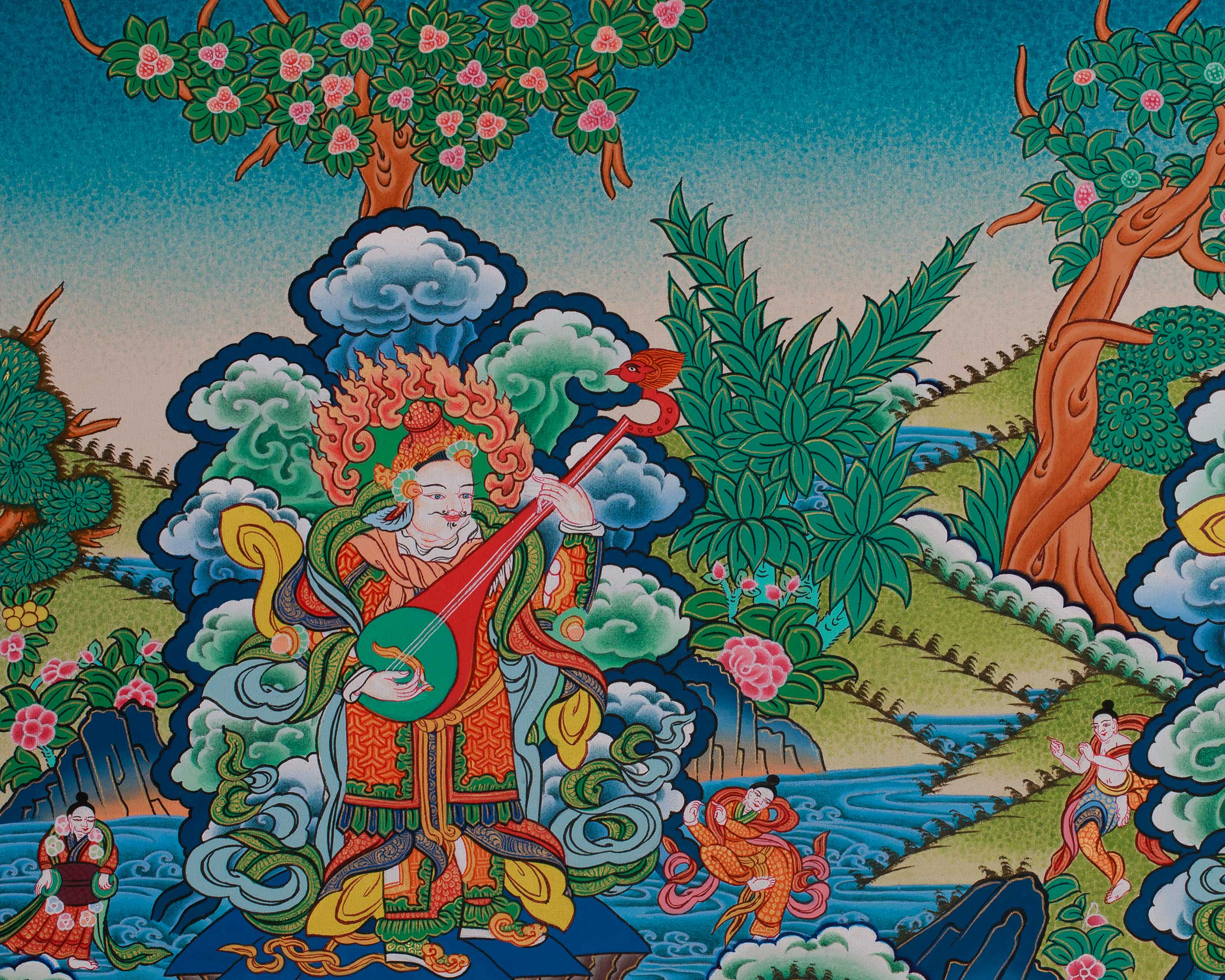 Four Heavenly Kings Thangka | Sacred Guardians of the Four Directions