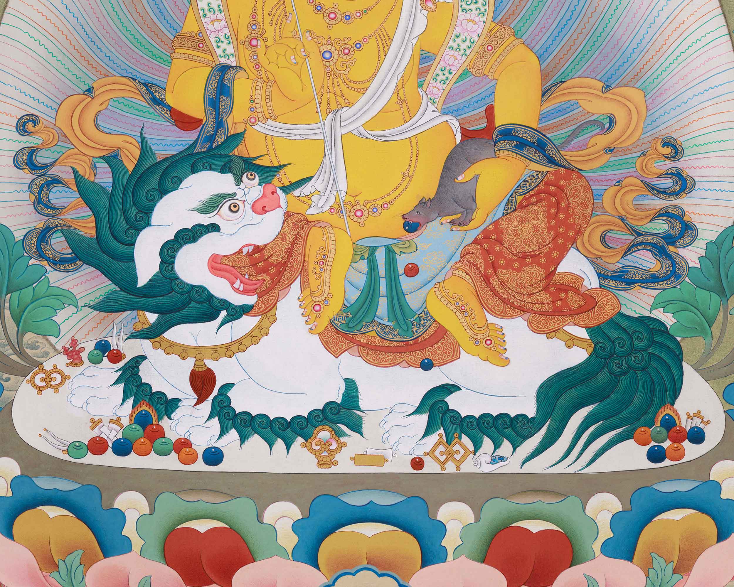 5 Dzambhala Thangka | The Five Wealth Deities of Prosperity, Protection, and Abundance
