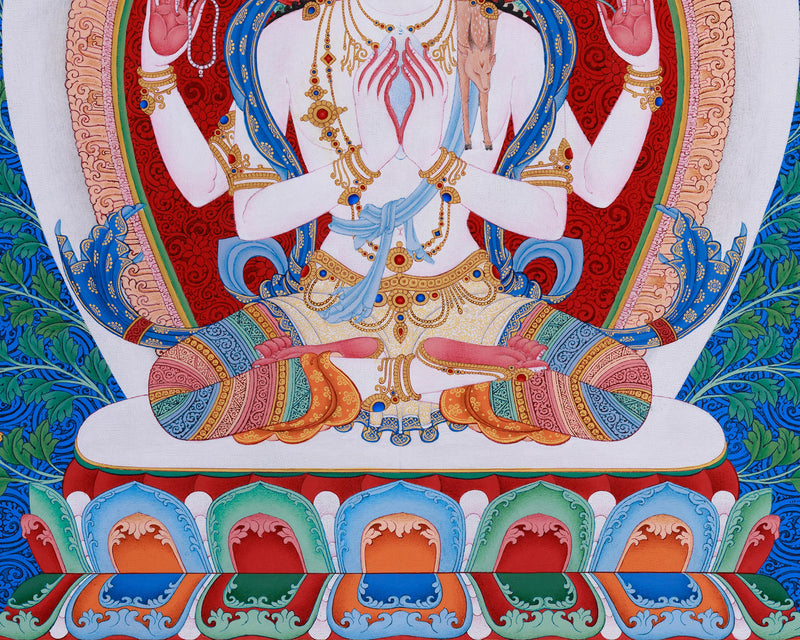 Avalokiteshvara Chenresig Thangka | Bodhisattva of Compassion in Tibetan Art Tradition