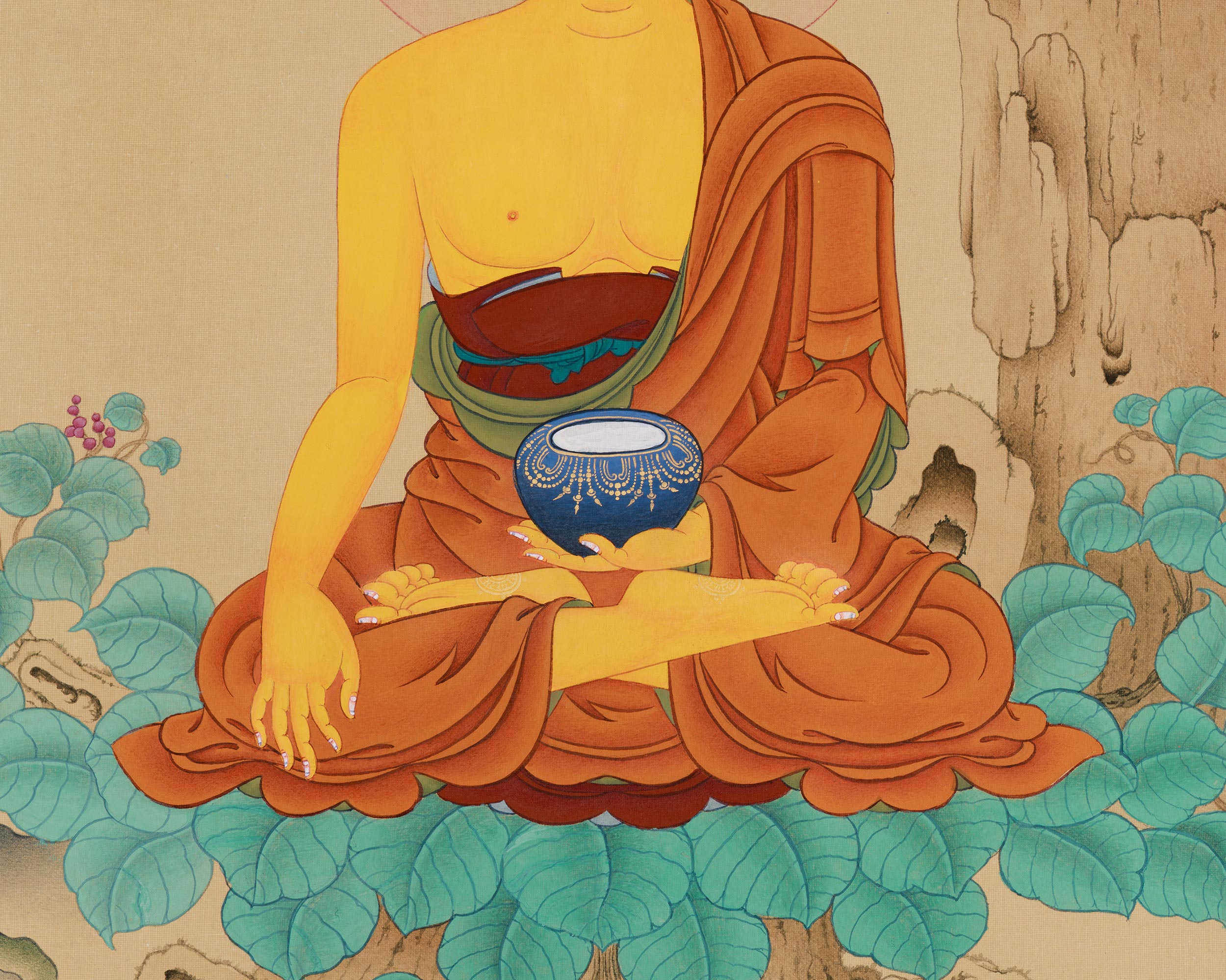 Spiritual Guide Shakyamuni Buddha Thangka | The Enlightened Teacher of Wisdom